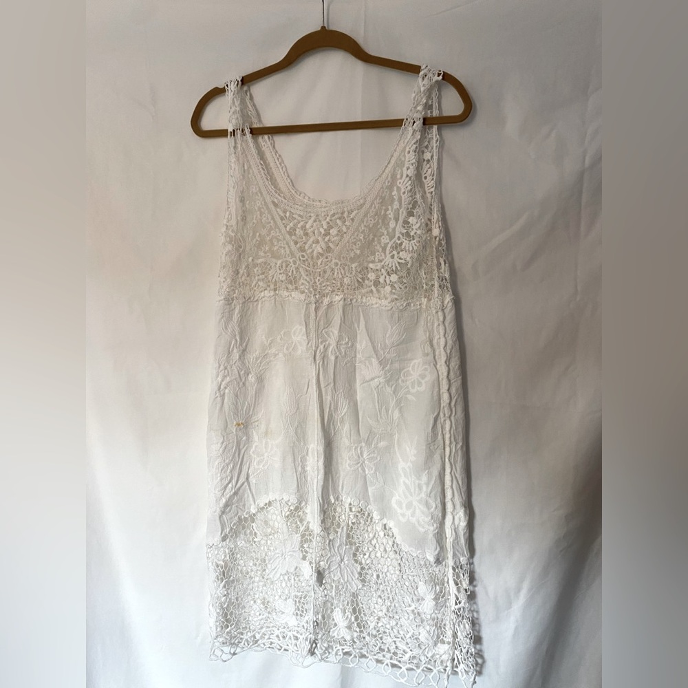 Solitaire embroidered swim over up.